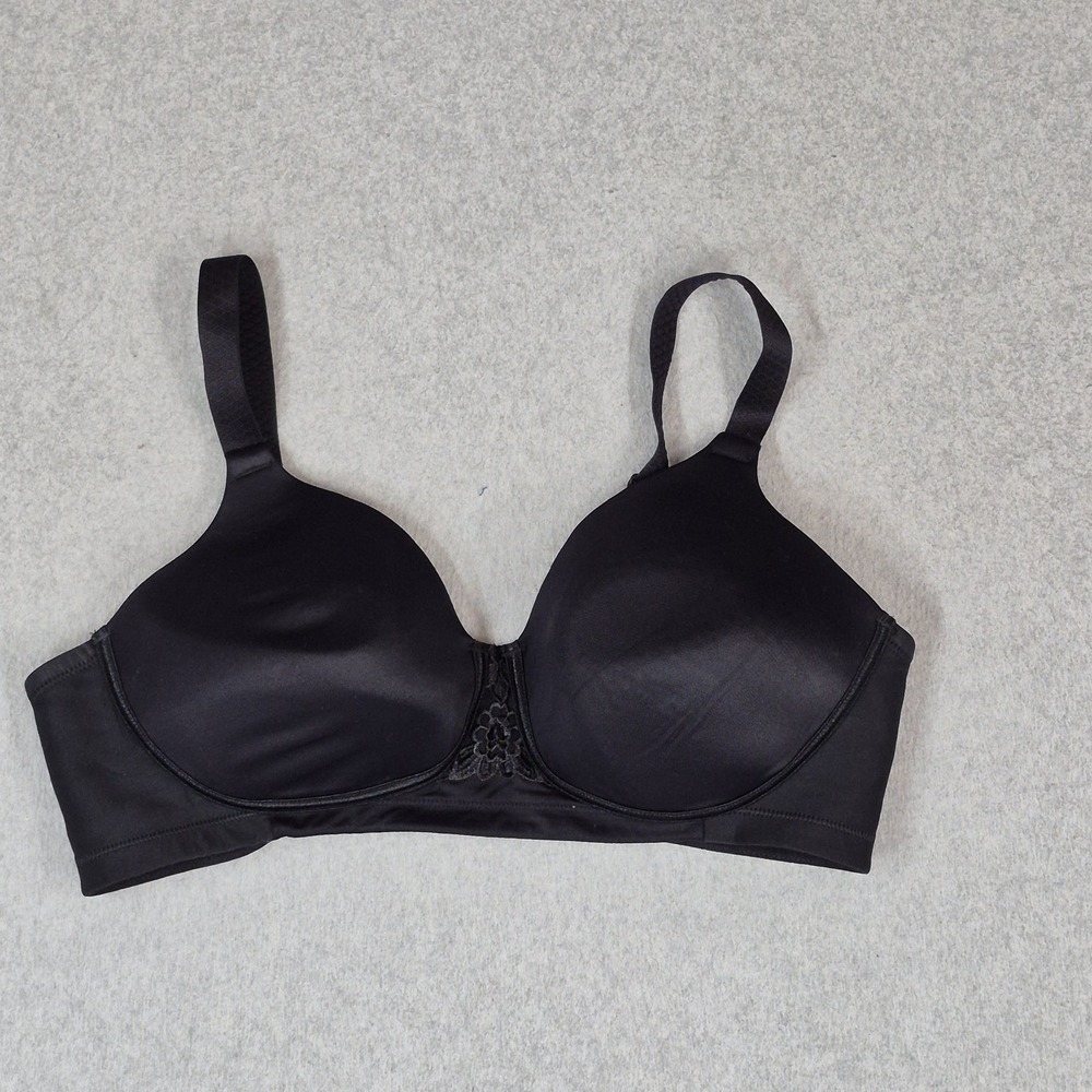 Vanity Fair Women Bra 38C Black Adjustable Strap 71380 Underwired Floral Lace